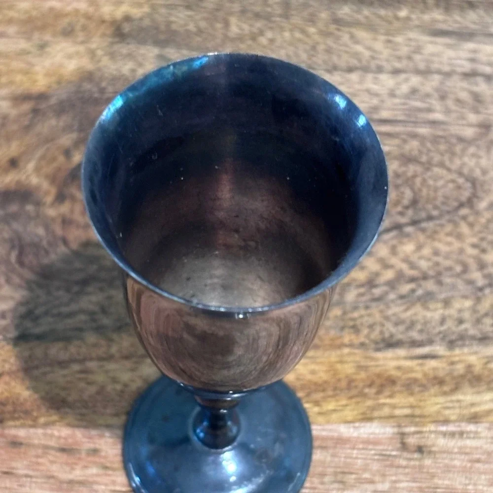 Reed‎ & Barton Mini Silver Plate Goblet 4 Inch Silver Vintage Goth